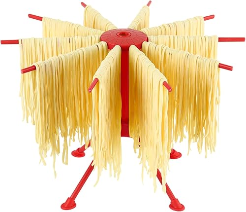 Miniatura 8 de Secador de pasta plegable Cambom - Secador de espaguetis y fideos de plástico con 10 asas de barra en negro