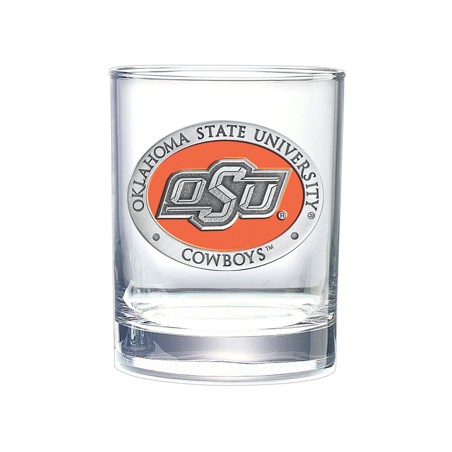 Heritage Pewter Oklahoma State Double Old Fashion | Double Rocks Glass 14 OZ for Liquor | Expertly Crafted Pewter Glass