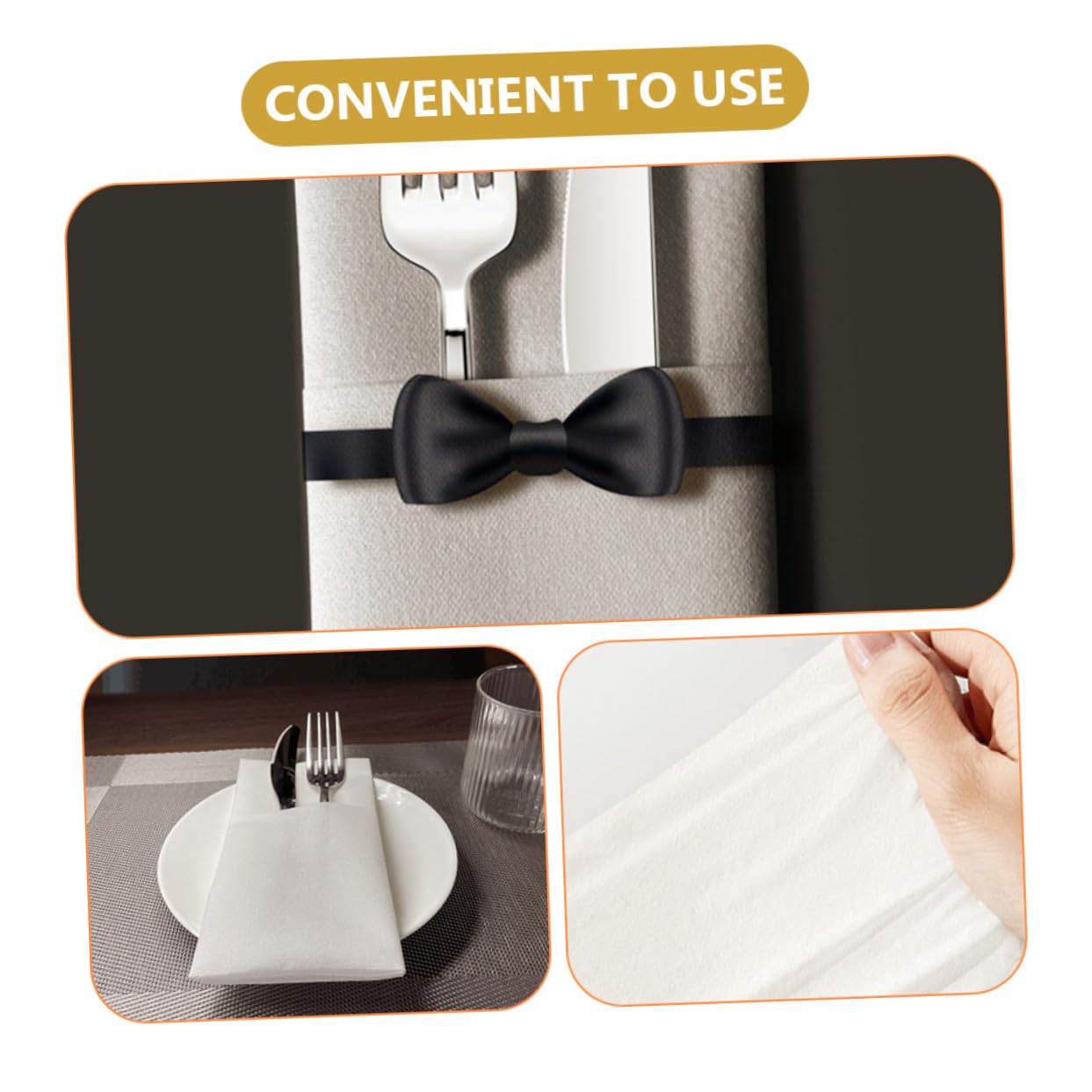 Servilletas Desechables 50 de Color Claro Diseño Grueso y Elegante, Material de Pulpa de Madera, Amigables la Piel para Boda y Cenas Ideales para Banquetes o Cenas