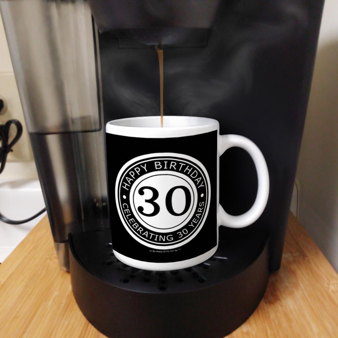 Amazon.com: Birthday Gifts For All 30th Happy Birthday Celebrating 30 Years  Gift 11oz Ceramic Coffee Mug with Handle : Home & Kitchen