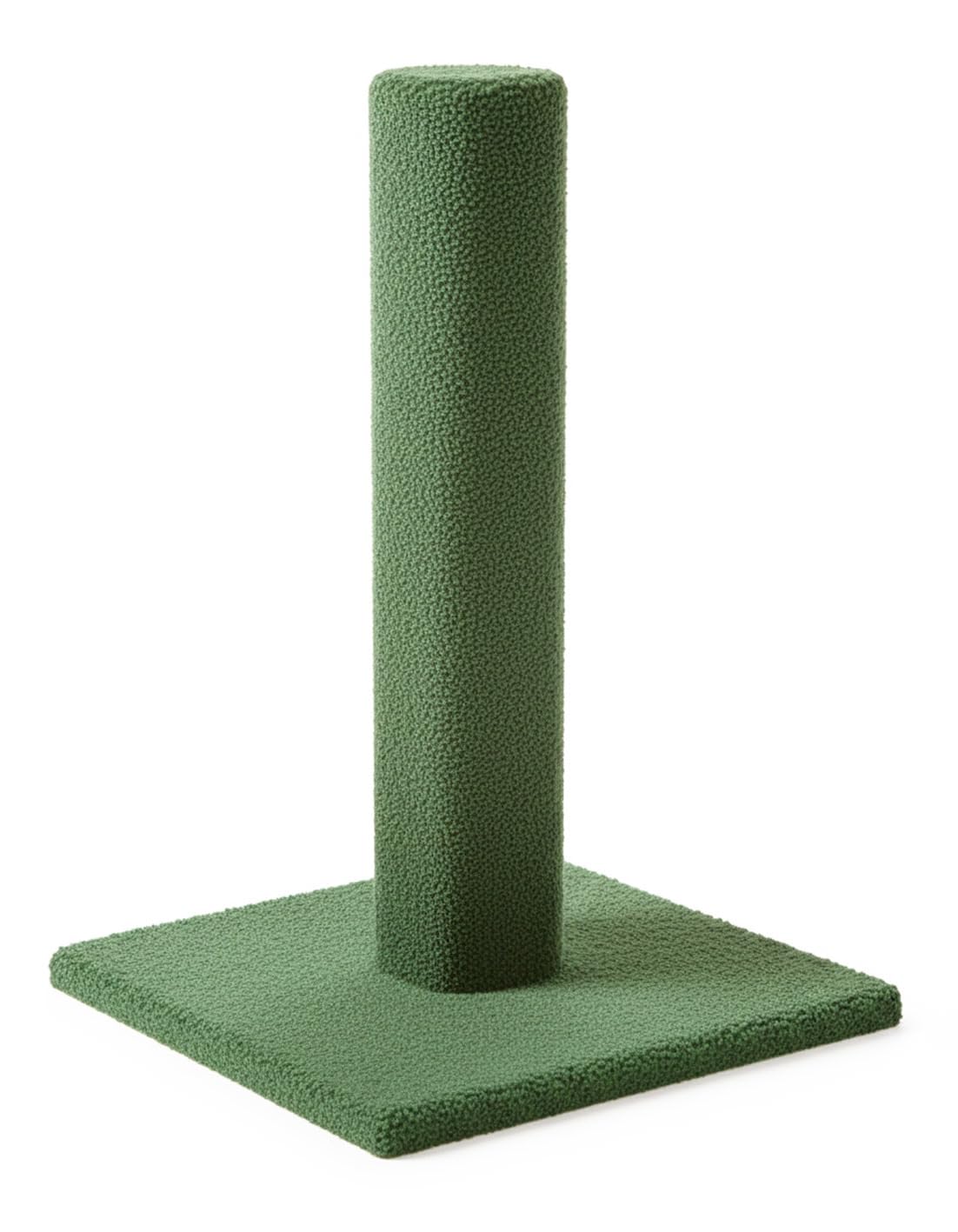 CozyCatFurniture 20, 25 & 30 inches Tall Carpeted Wooden Cat Scratching Posts, Green Color, Made in USA (30")