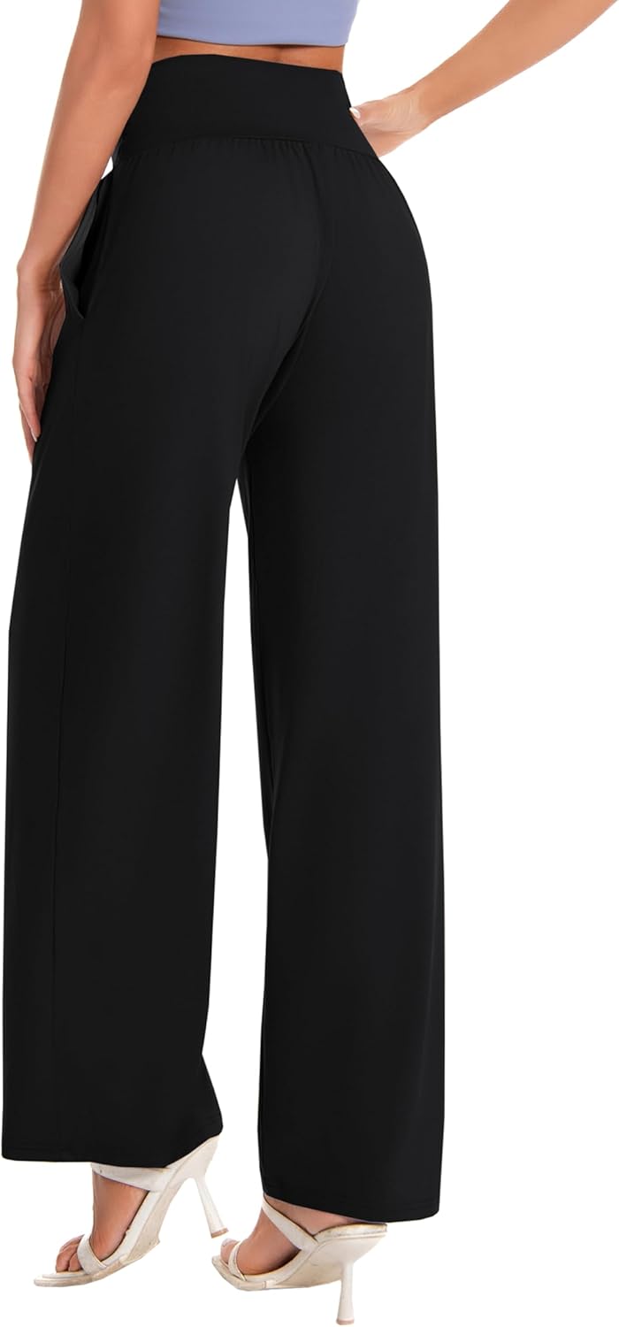 BUBBLELIME 20"/27"/29"/31"/33"/35" Women's High Waist Wide Leg Yoga Pants Loose Comfy Lounge CasualSweatpants with Pockets - Image 3