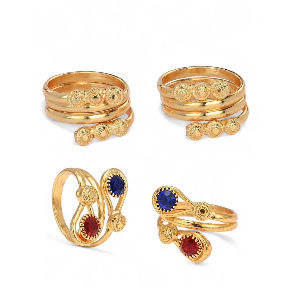 aanyacentric Set of 2 Pair Toe Rings Adjustable, Traditional & Fashion Accessories-picture-21