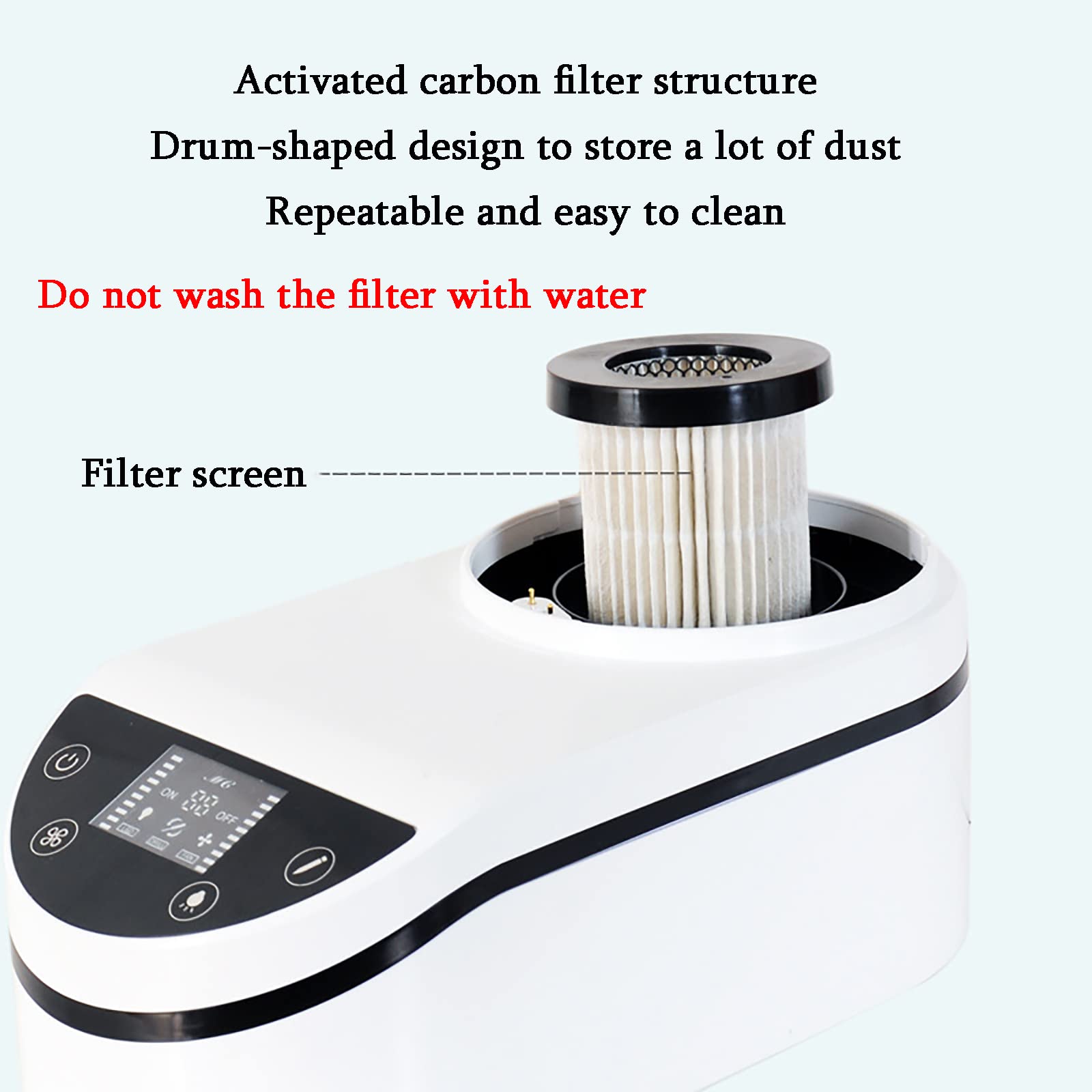 Aspirapolvere per Unghie, aspirapolvere Professionale per Salone di Bellezza da 230 W con Penna abrasiva, Display Touchscreen a LED con Luce a LED, Filtro Riutilizzabile, stru