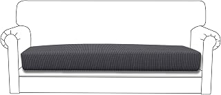 Easy-Going Stretch Sofa Cushion Cover Dark Gray - Fits 60-70" Seats, Elastic Bottom Protector Slipcover
