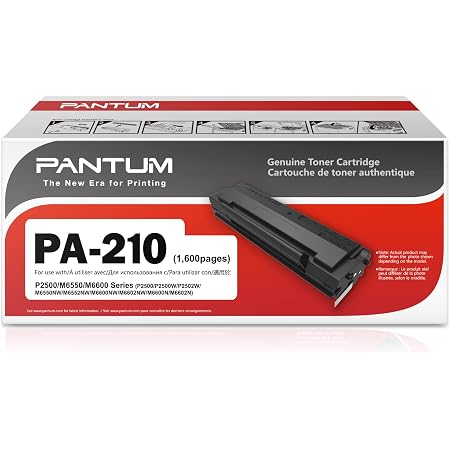 PANTUM PA-210 Cartuccia Toner Nero di Ricambio Originale, Capacità fino a  1.600 Pagine, per Stampanti Laser PANTUM P2500W P2502W P2508W M6500W  M6500NW M6550NW M6558NW M6600NW M6608NW (Nero, 1-Pack) : Amazon.it:  Informatica