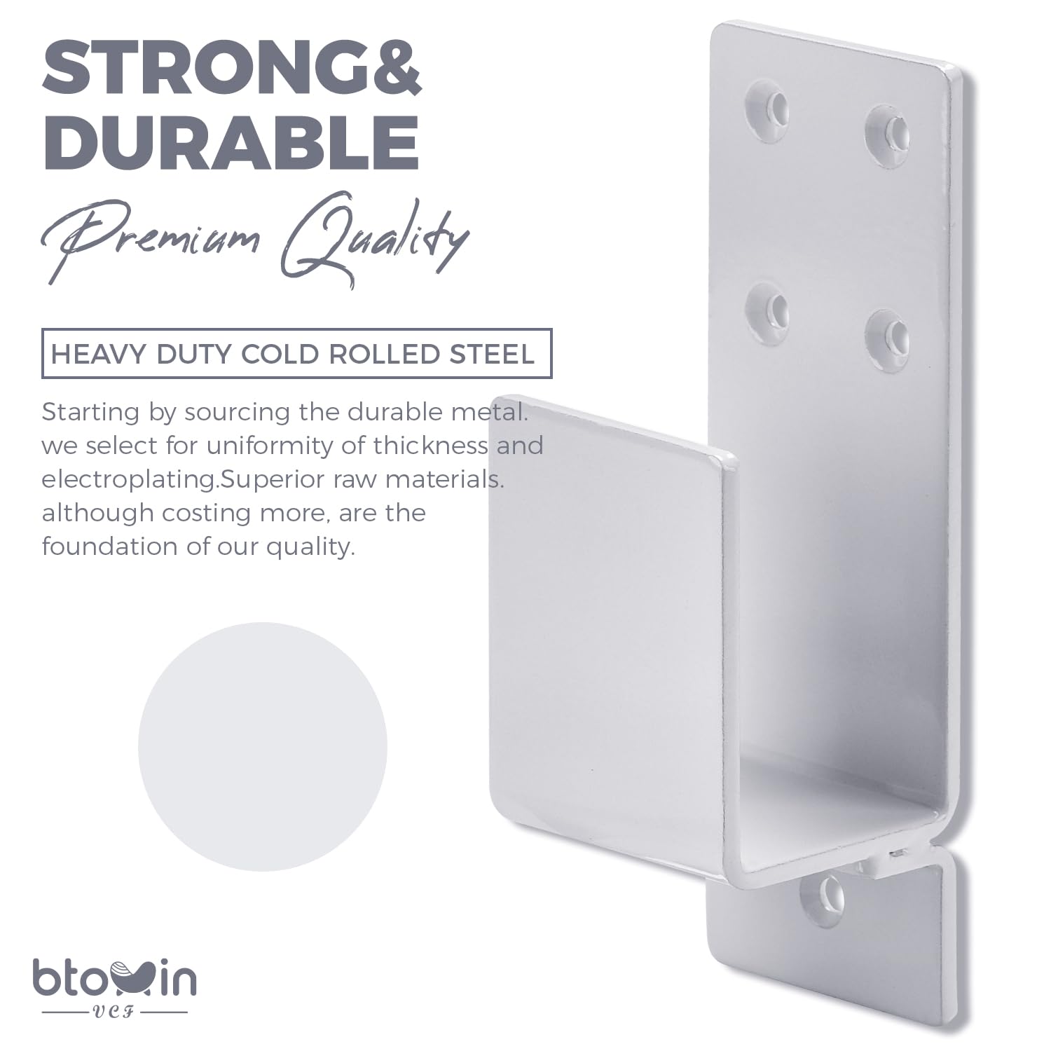 Door Barricade Brackets,Btowin VCF 2PCS Heavy Duty Door Metal Security Bracket for 2X4 Lumber,Drop Open Bar Holder U Bracket,White Door Lock Brackets for Home,Barn,Shed,Garage,Warehouse,Gate Door - Image 2