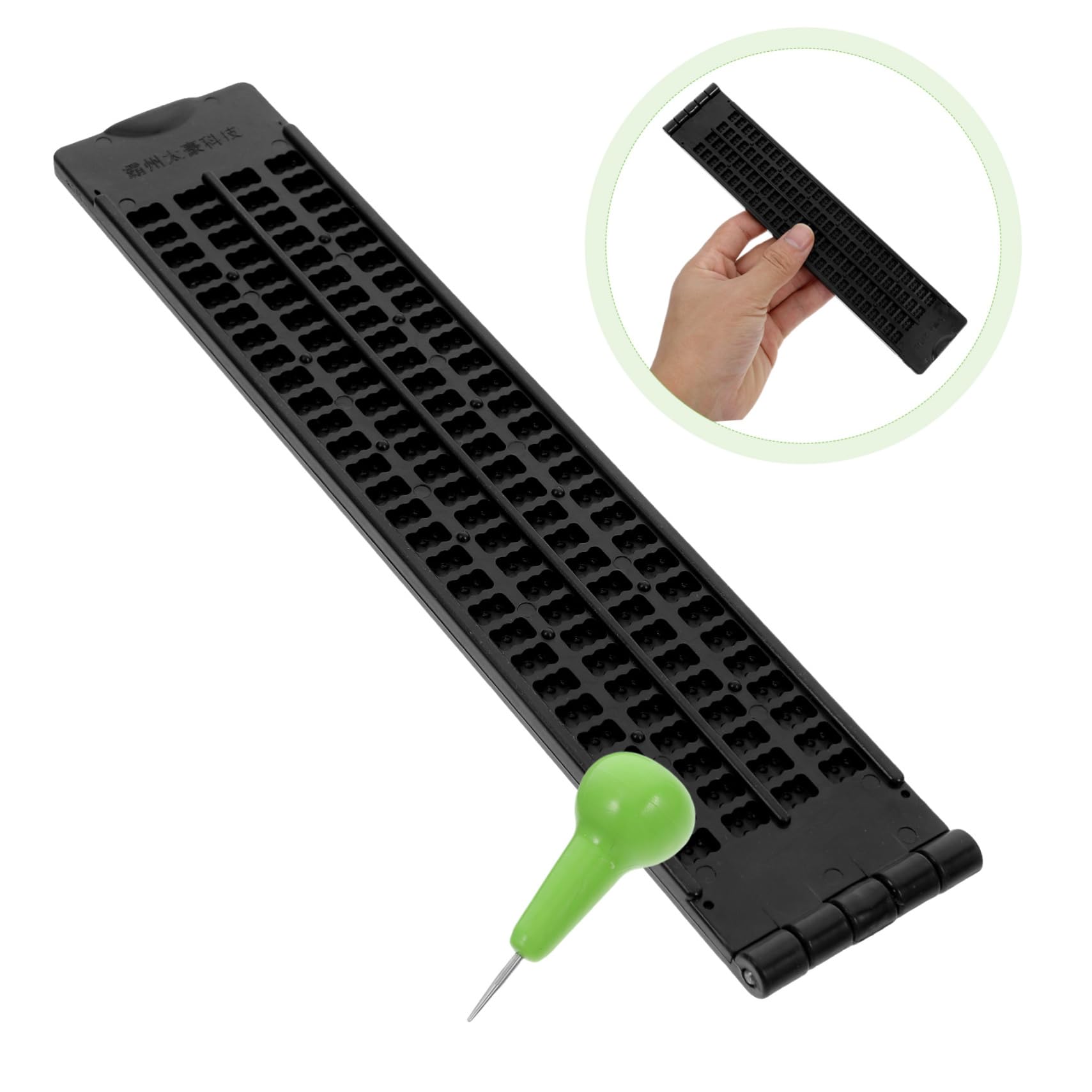Valiclud Kit De Escritura Braille PortáTil Con Pizarra Y LáPiz Capacitivo Herramienta De EnseñAnza Para Ciegos DiapasóN Braille De 4 LíNeas Y 28 Celdas Accesorios De Aprendizaje Adaptados
