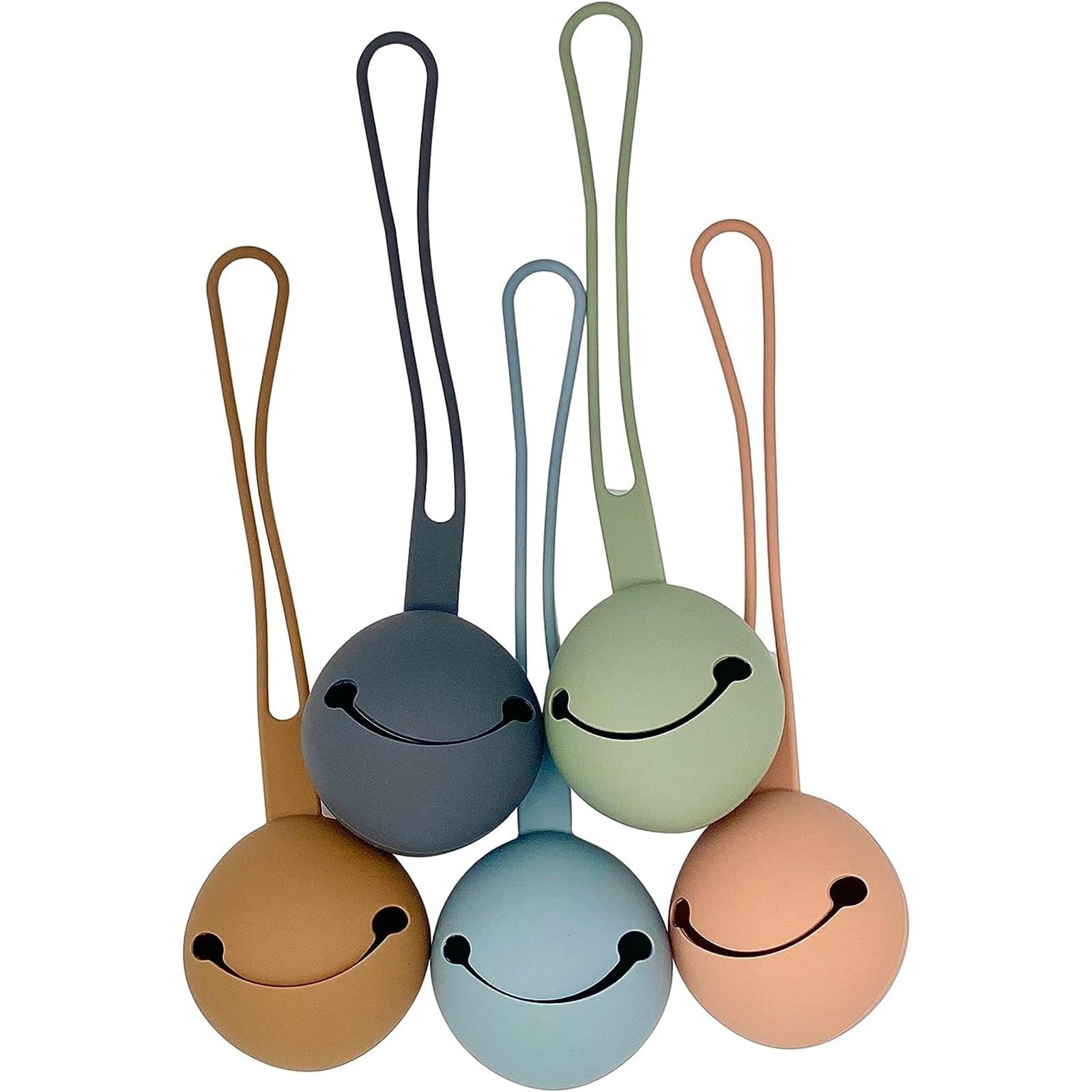 THE WHITE SHOP5PCS,6x6x20cm Pacifier Holder Case,Silicone Pacifier Container Set for Boys Girls, Cute Little Bear Pacifier Storage Case for Diaper Bag, Portable/Dustproof/Idea Gift