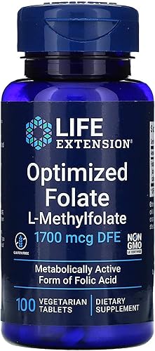 Folato optimizado 1700 mcg DFE 100 pestañas vegetales paquete de 3