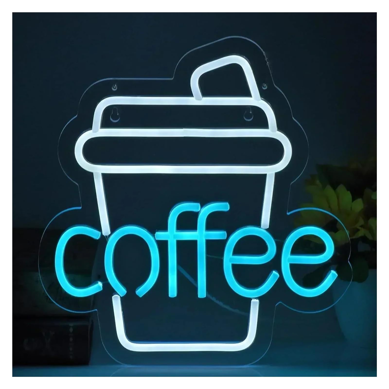 LEMST Signs Lamp Coffee Neon Sign Open Neon Light Sign Dimmable Lamp for Wall Decor Indoor Night Light for Store Art Business Party Decor 32x30cm