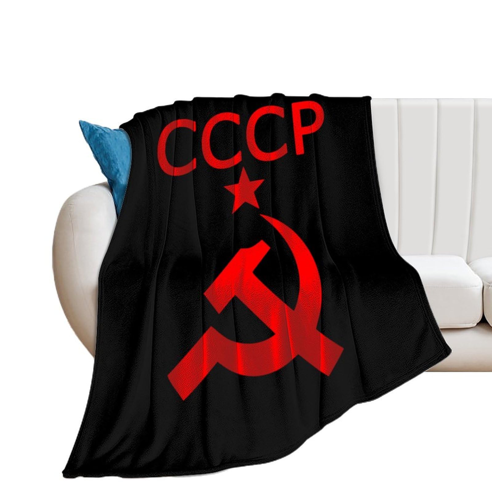 NCLQVJXZKHW CCCP Star Soviet Union USSR Flannel Blanket Soft Throw Blankets Bed Couch Sofa Travel