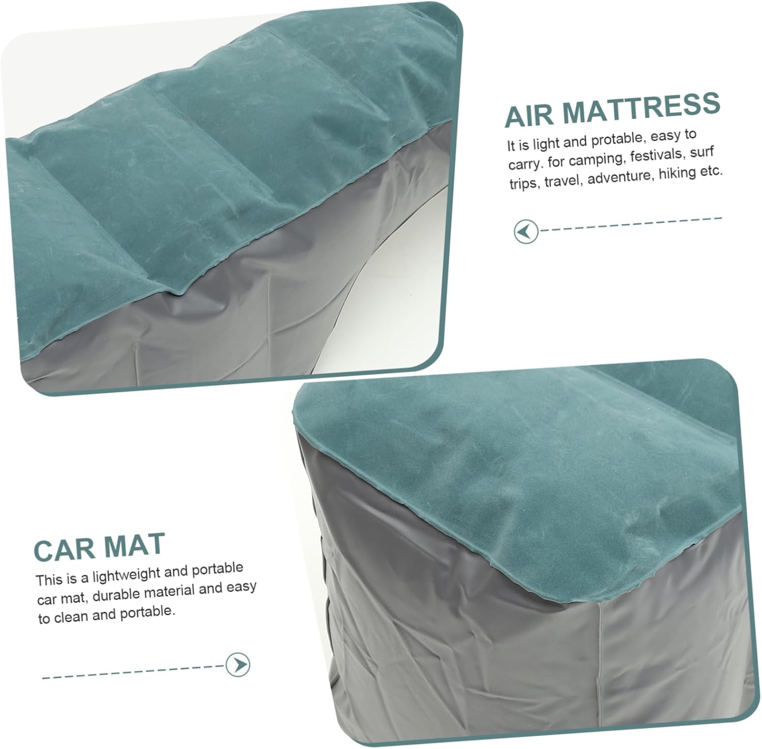 Milisten Mattress Camping Inflatable Mattress for Car Air Bed Car Camping Travel Bed Durable Material Random Color