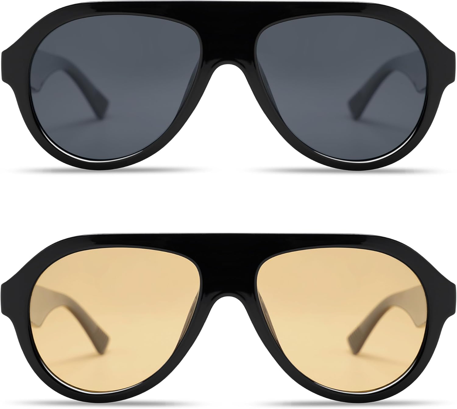 VANLINKER Retro Aviator Polarized Sunglasses for Men Women Trendy 70s Vintage Plastic Frame Sun Glasses VL9750