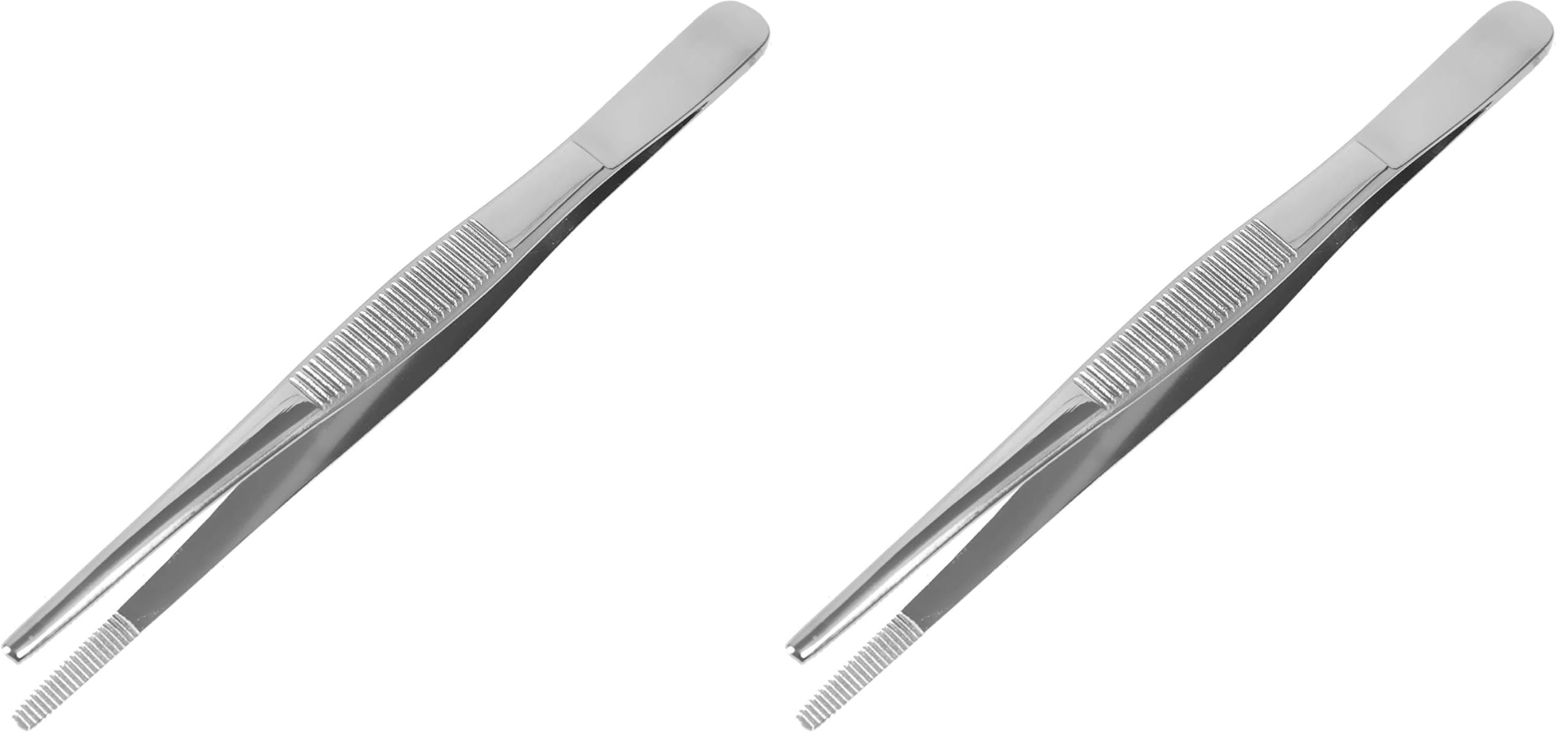 MABIS Surgical Tweezers and Dressing Forceps, 5.5 inches long, Serrated, Stainless Steel (Pack of 2)