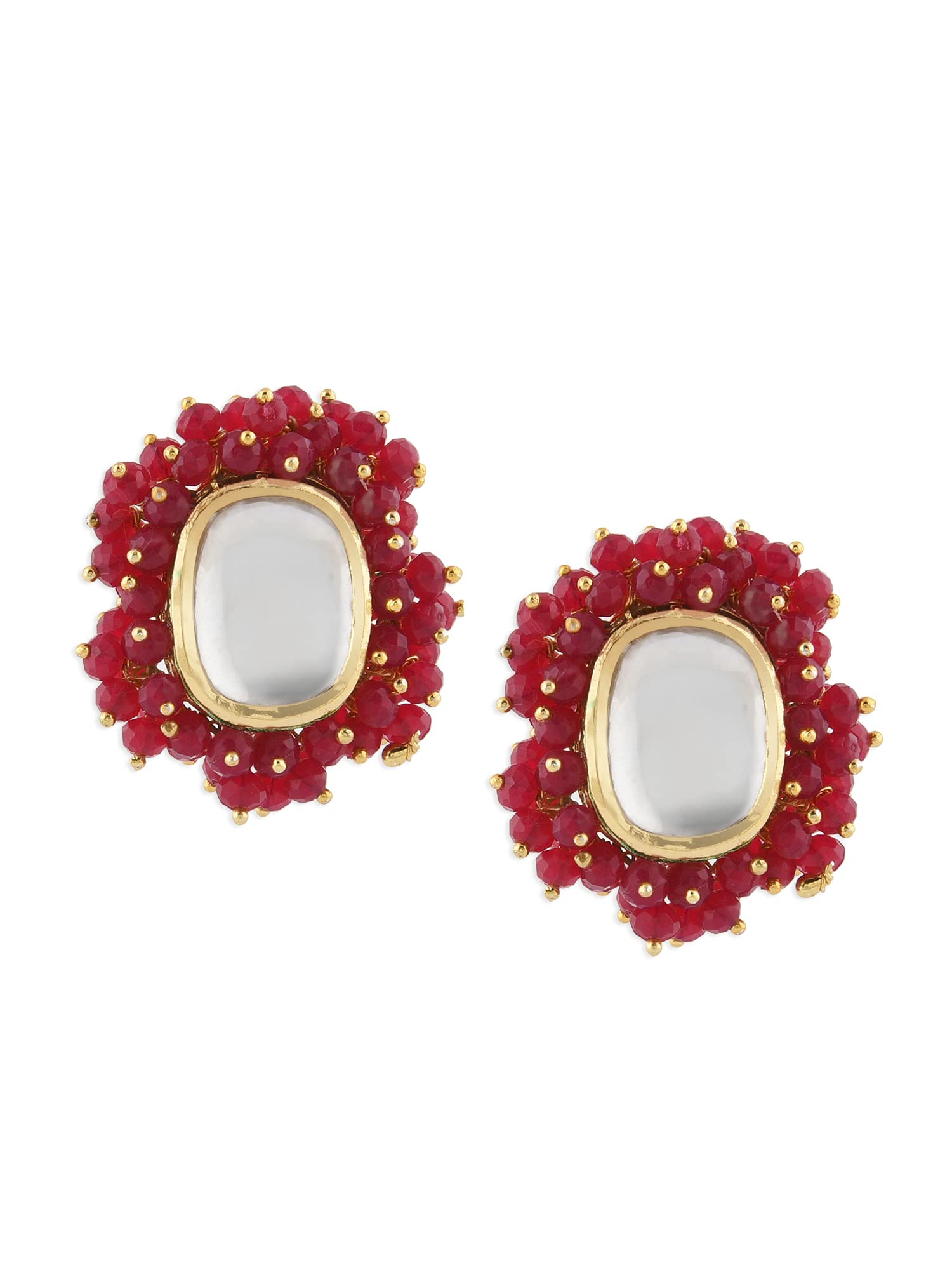 Zaveri Pearls Rani Pink Crystal Beads Clustered Kundan Studs Earring For Women-ZPFK15225 (B0BRNG7Q8M) Amazon Price History, Amazon Price Tracker