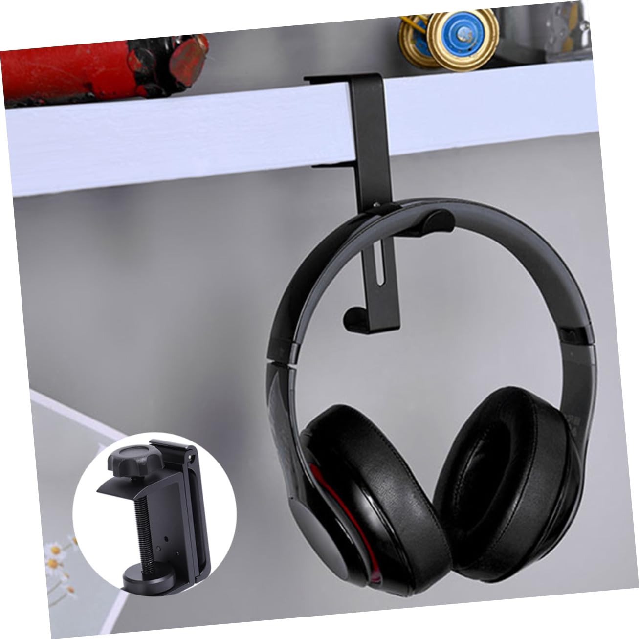 DOITOOL 2 Pz gancio per le cuffie gancio da scrivania per cuffie supporto per supporto scrivania stand tte per auricolare porta Metallo