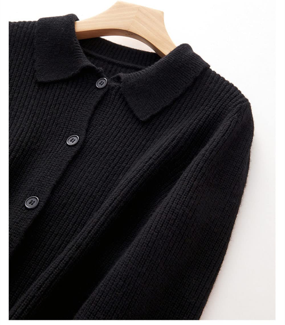 Kardigany Damskie Kardigany Z Wełny Dzianinowe Płaszcz Sweter W Stylu Retro Czarny Kardigan Z Długim Rękawem Zapinany Z Przodu Na Guziki Kardigan Zimowa Miękka Dzianinowa Kurtka Wierzchnia Do Noszeni