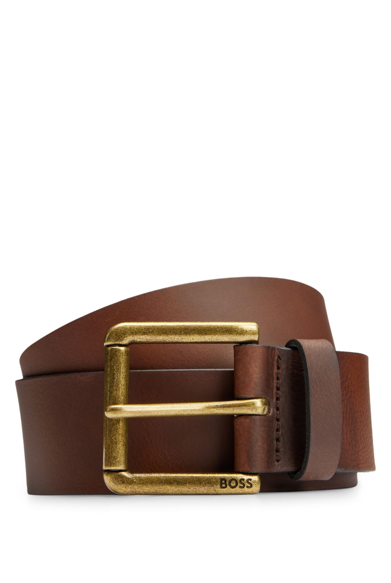 Hugo Boss Men's Brown Boss Black Joris Leather Belt Dark - Size: Uk 38