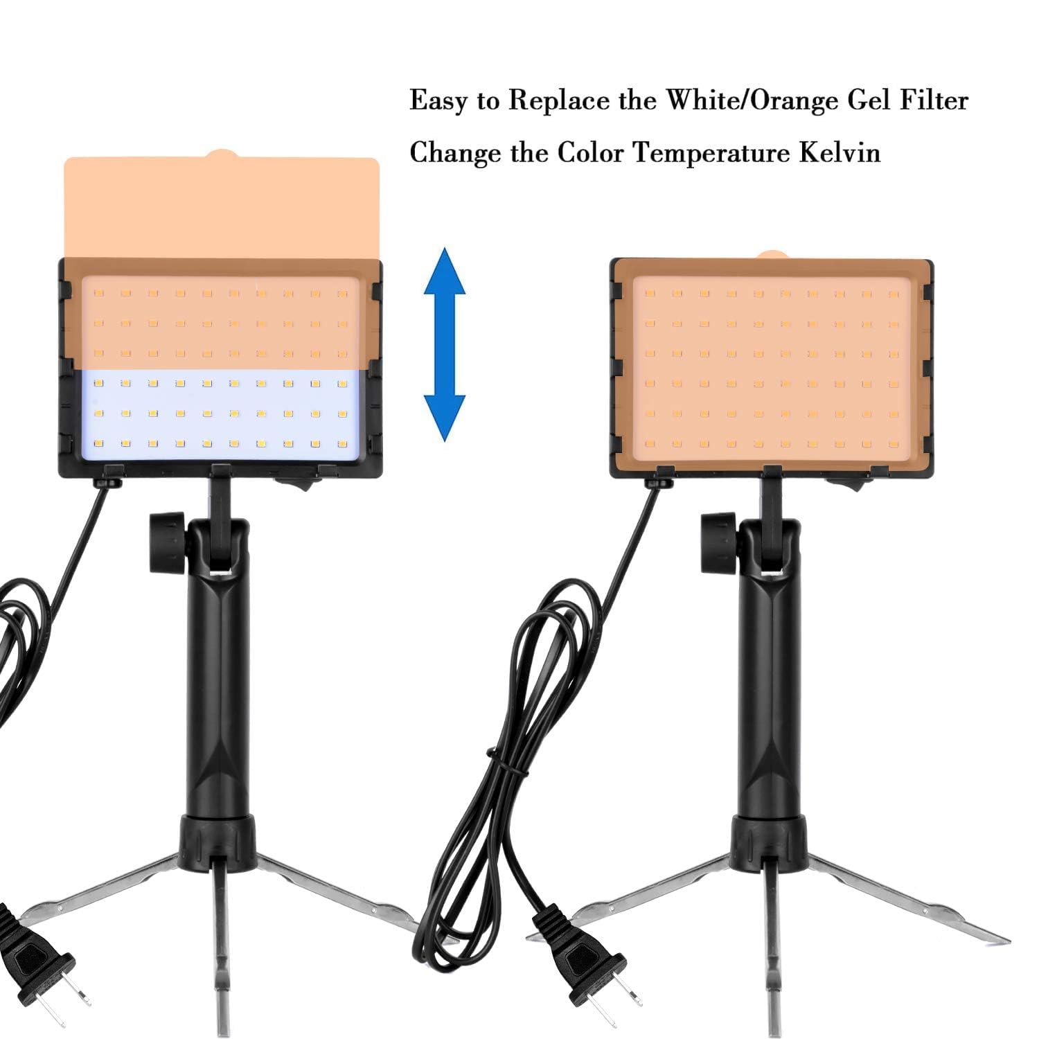 EMART Luce Video a LED, Dimmerabile, 60 Perle LED, 3300 K-5500 K, Luce Video Compatta, Luce Video a LED USB per la Fotografia e la Registrazione Video su YouTube
