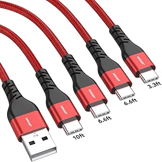 USB C Cable,JianHan 4 Pack (3.3ft+6.6ft+6.6ft+10ft) 3.1A QC3.0 Fast Charging USB Type C Cable for Samsung S21 S20 S10 S9 S8 Plus Note 10 9 8 LG Google Pixel HTC Motorola Nylon Braided Type C Charger Cord
