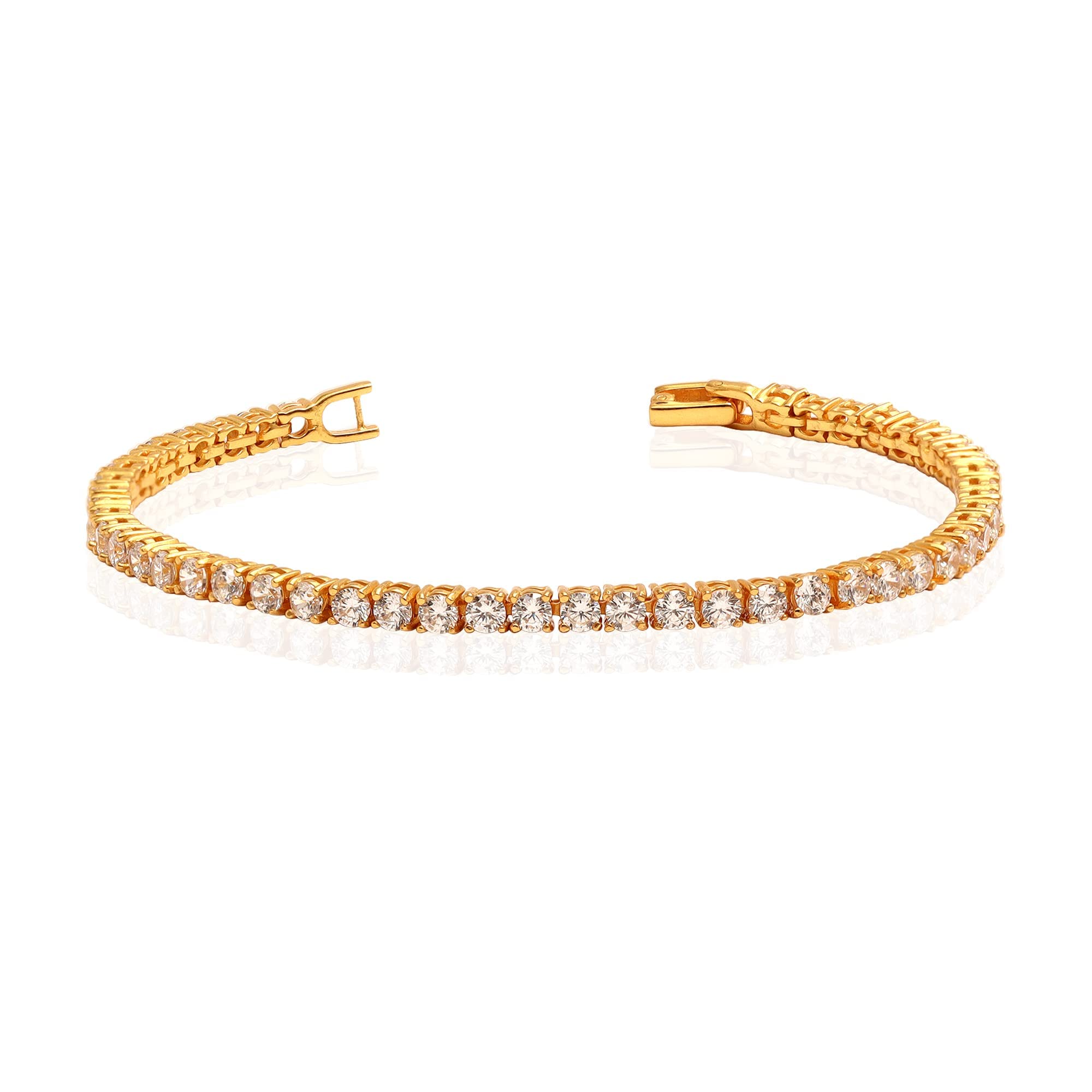 Amazon Brand - Nora Nico Gold Plated Multi CZ Tennis Bracelet for Women and Girls 7.5 Inches (B0BSND2SXW) Amazon Price History, Amazon Price Tracker