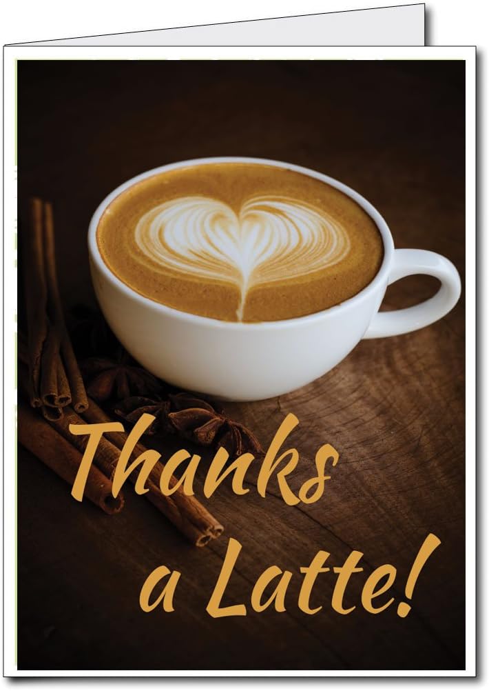 VictoryStore Jumbo Greeting Cards: 2' x 3' Giant Card, Thank You Card, Thanks A Latte! W/Envelope