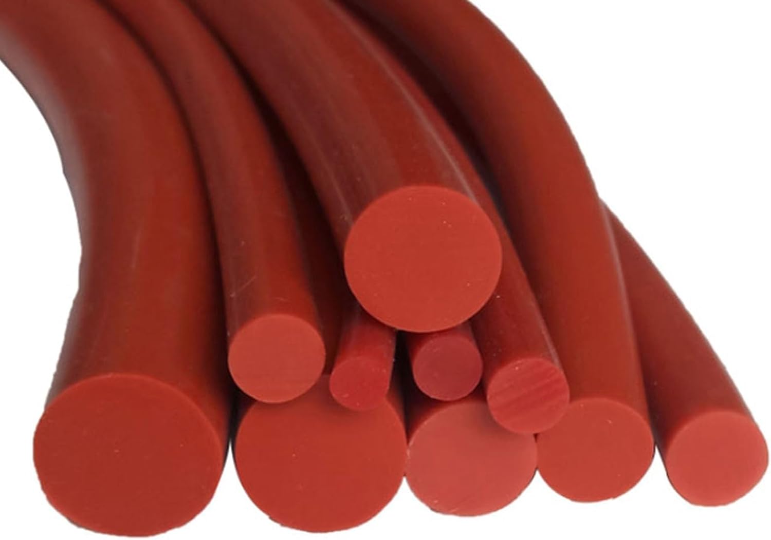 Rubber Solid Seal Strip, 1M Red Round Solid Silicone Cord Silicone Rubber Rod Bar, Silicone Rubber Gasket Trim Seal Strips O Ring High Temperature(Diameter 9mm x1M)