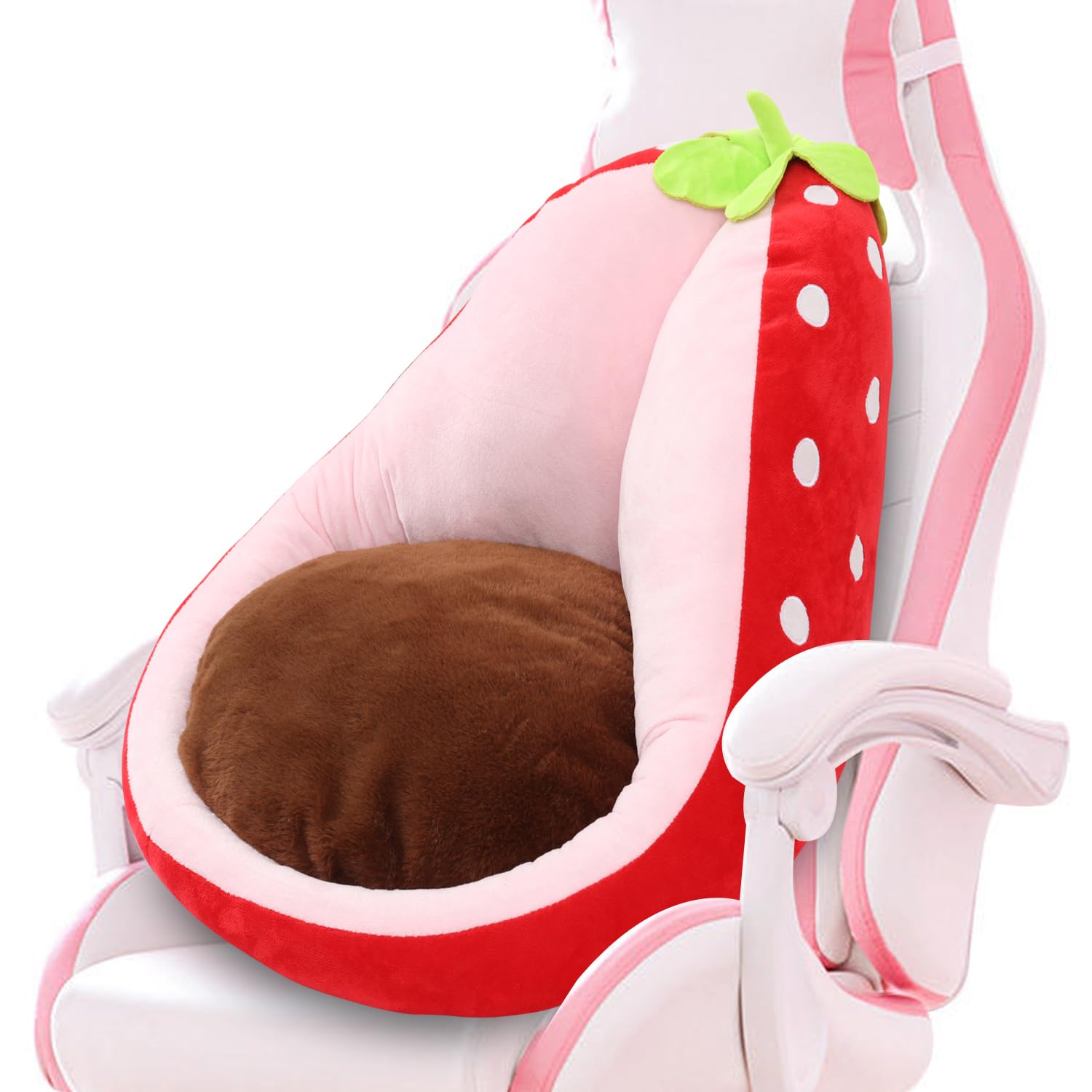 Sexysamba Cute Fruit Gaming Chair Cushion with Backrest Non-Slip, Comfy Kawaii Computer Chair Pad for Gamer Chair Seat Cushion Armchair Pillow for