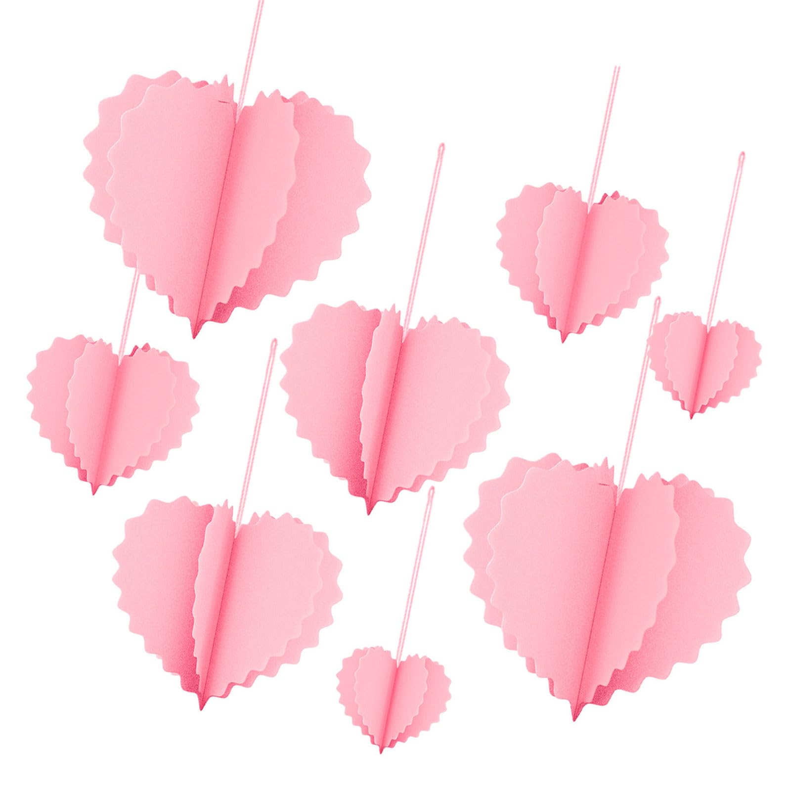 8Pcs Foldable Paper Heart Ornament Valentine ' s Day Hanging Decoration for Wedding Valentine ' s Day Engagement Anniversary Wedding