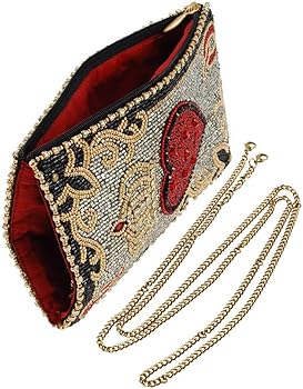 Mary Frances Queen of Hearts Beaded Crossbody Cell Phone Bag