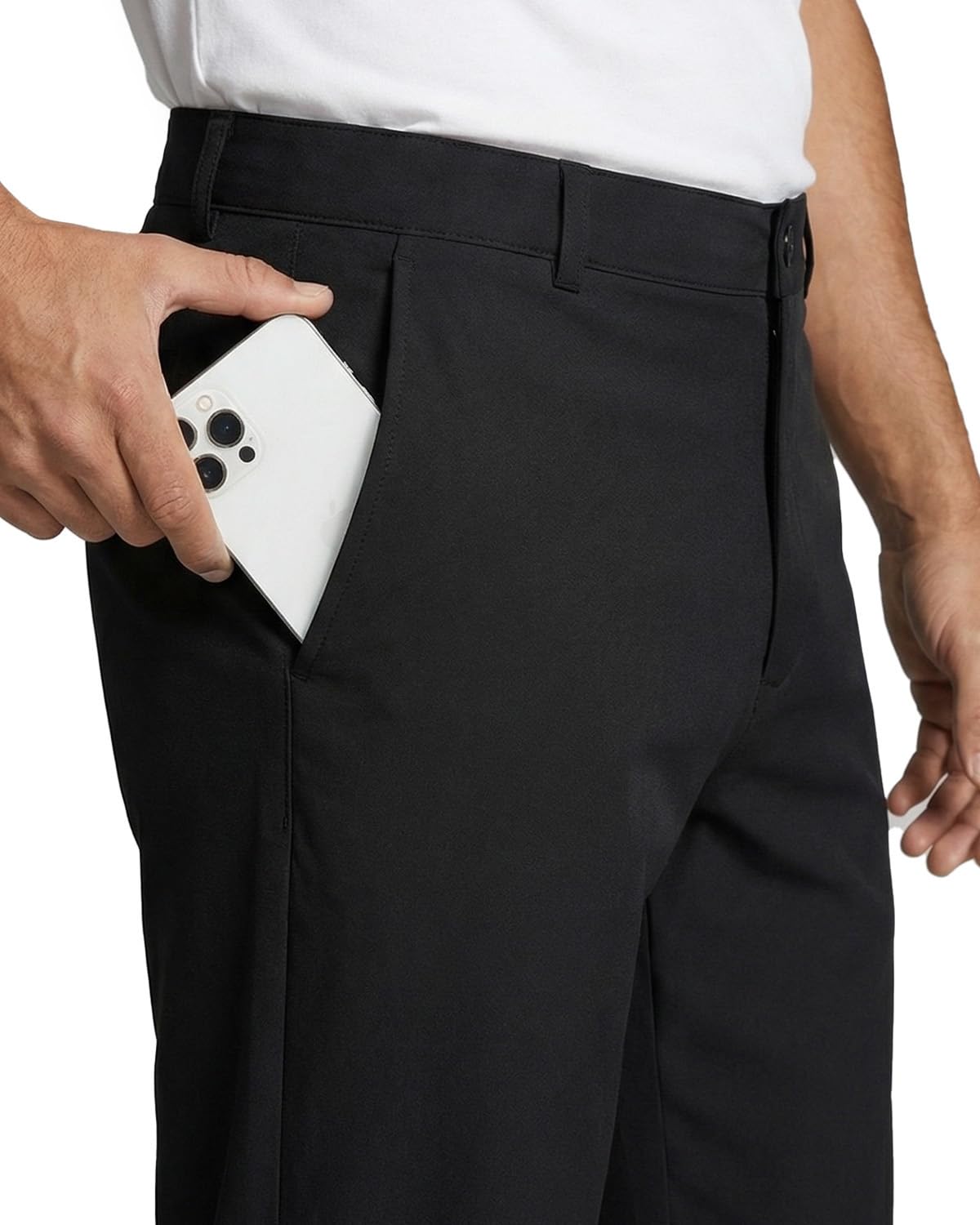 Zylioo Pantalon de golf long pour homme avec couture d'entrejambe extensible, pantalon de travail à séchage rapide léger avec poches