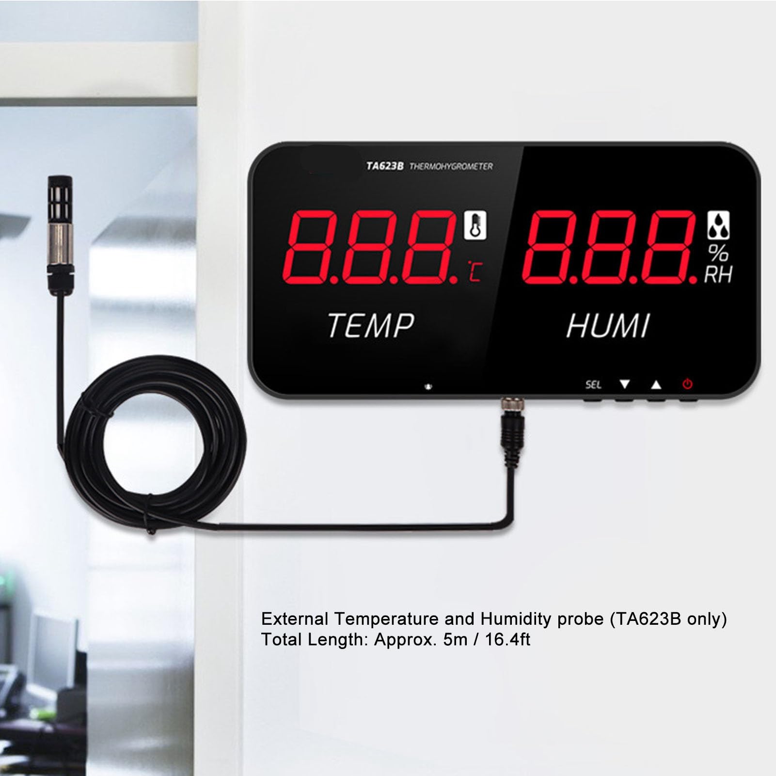Igrometro a Serra a LED, Sensore Ad Alta Precisione per Dati Precisi, Allarme Soglia per Un'atmosfera comoda: Igrometro a Schermo Grande con Misuratore di Temperatura e umidità