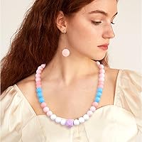 Vista 5 de 121 piezas de abalorios de silicona para kit de llaveros, abalorios de goma redondos de 12 mm y 15 mm, poligonales de 14 mm, abalorios sueltos