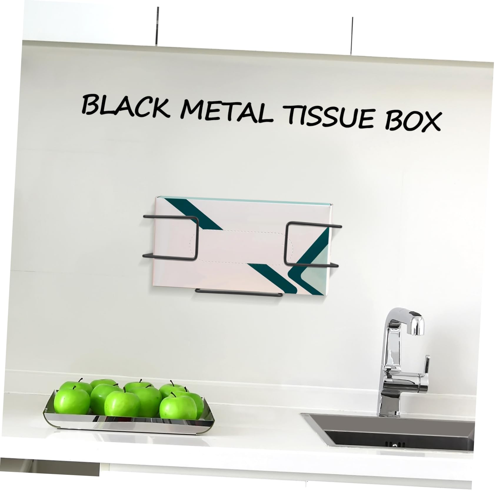 6piezas Organizador De Guantes y Pañuelos De Metal Negro Soporte De Pared para Caja De Guantes Dispensador De para Mantener El