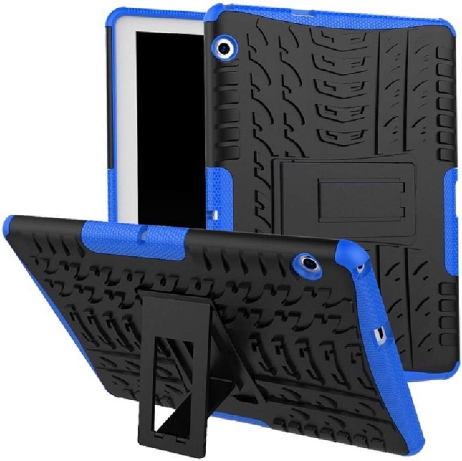 Huawei MediaPad T3 10 Case, Armor Style Hybrid PC + TPU Protective Case with Stand for Huawei MediaPad T3 10 9.6-Inch Tablet 2017 Release Cover Protection - Dark blue