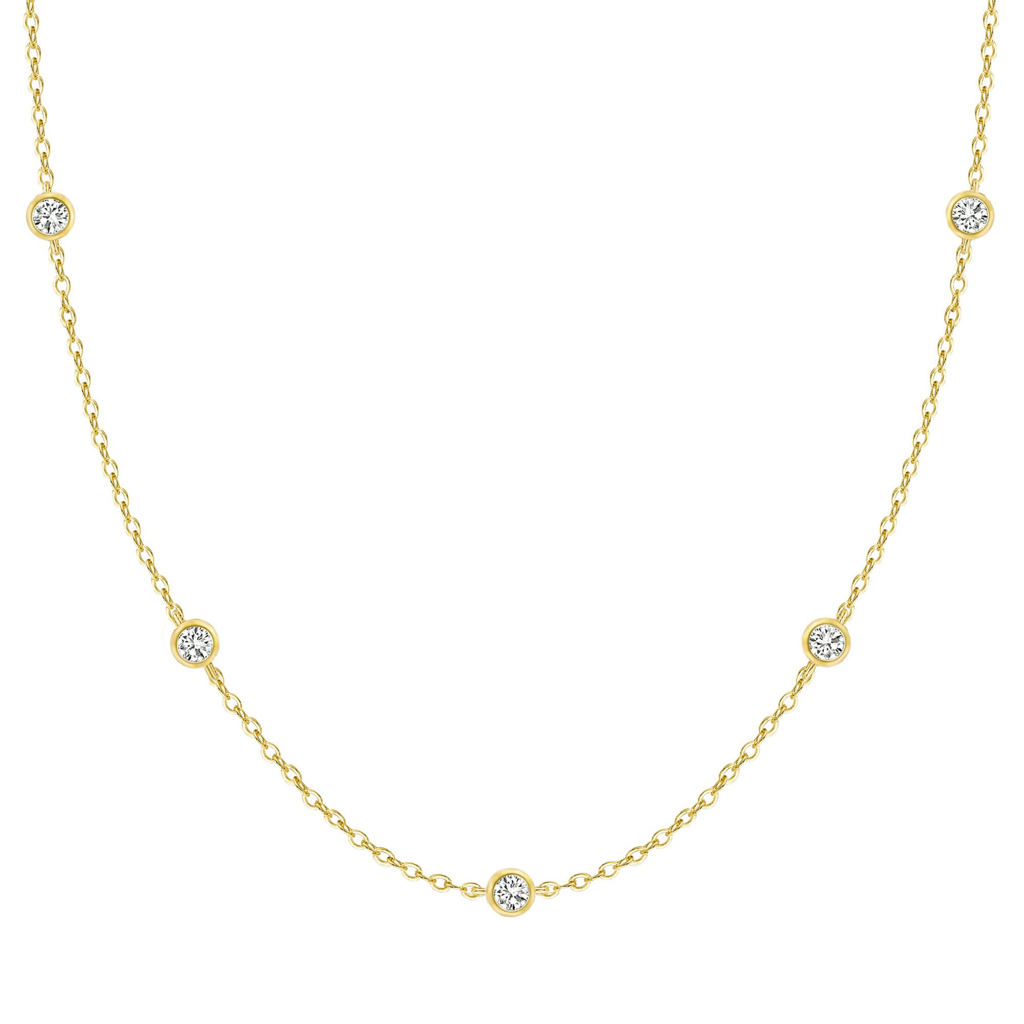 FUNEIA Dainty Silver Gold Necklaces for Women Trendy Non Tarnish 14K Gold Plated Cubic Zirconia Necklace Layered Cute Butterfly Heart Station Choker