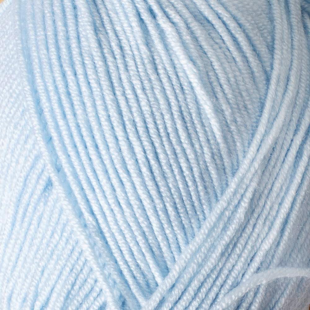 3 Skein La Mia Baby Boom, 100% Antipilling Acrylic Yarn for Knitting and Crochet, Each 100 g (3.5 oz) / 250 m (273 Yards), Weight 3 : Light-Dk, Baby Blue - 544