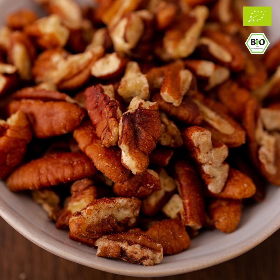 süssundclever.de® Bio Pekannusskerne | 1,0 kg | Pekannussbruch | Pekannussstücke | Pekannus | ökologisch-nachhaltig abgepackt