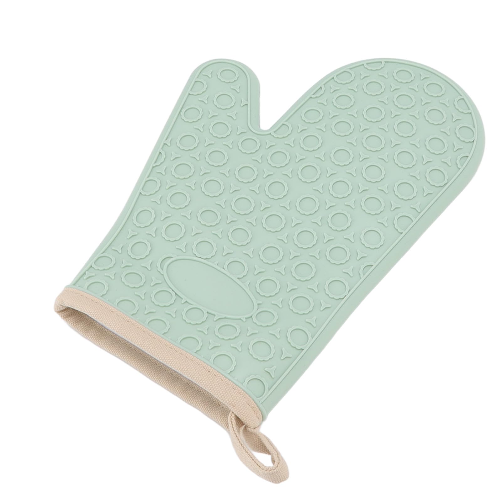 Ejoyous Guanto da Forno in Silicone, Impermeabile, Resistente Al Calore, con Fodera in Cotone, Guanto da Antiscivolo, per Contenere Pentole Calde, Piatti, Utensili Durante la cottura. (GREEN)