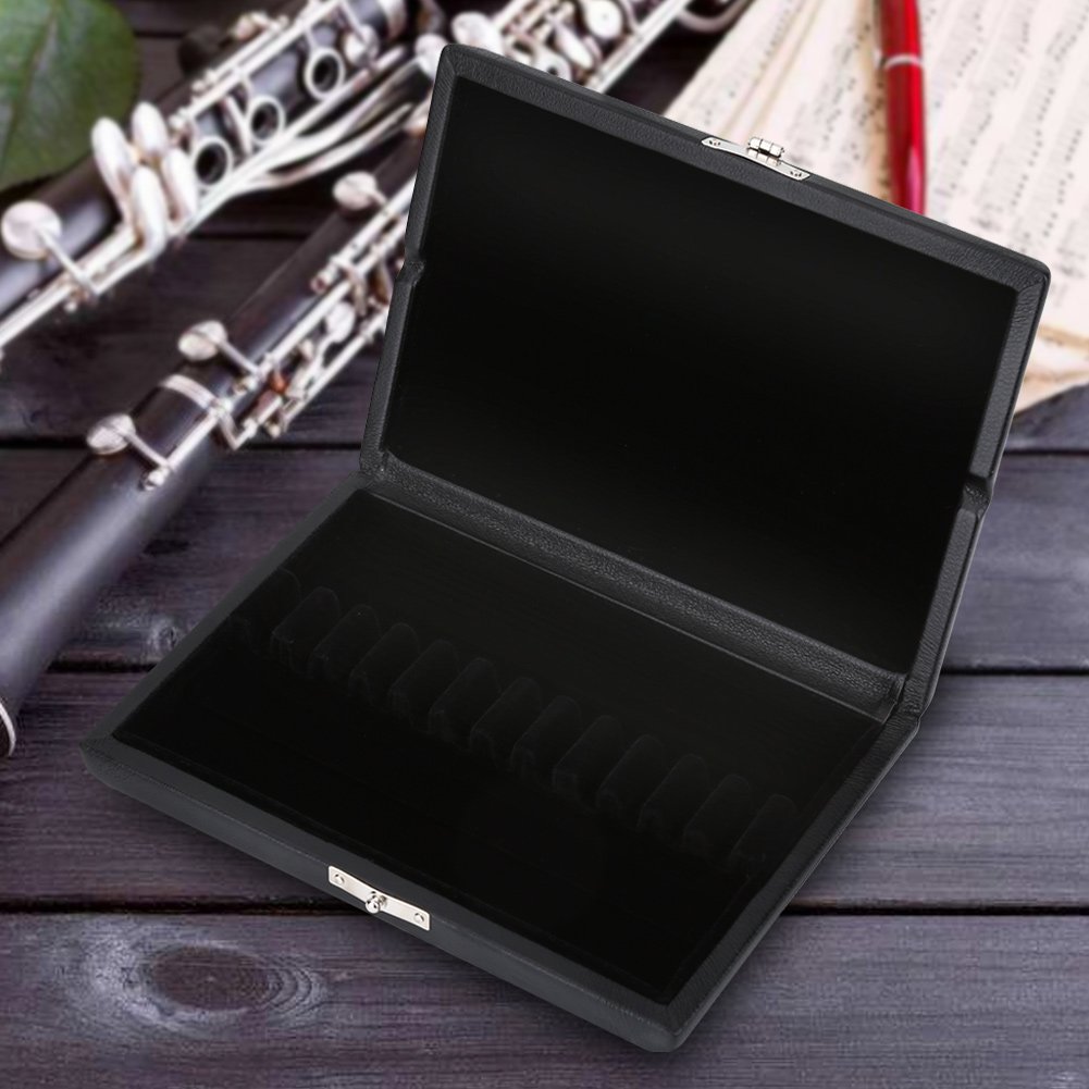Caja de alenaje del caso de Reed de Oboe, caja de alenamiento de madera del sostenedor de la caja de Reed del cuero de la PU para 10/12 / 20pcs Reeds Cover