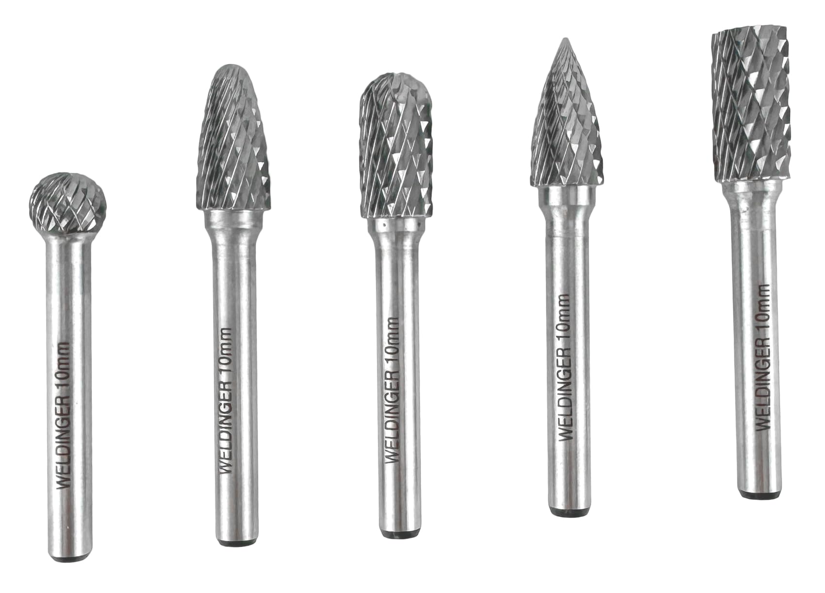 WELDINGER HM Frässtifte SET 10mm B C D F G für Metall und Geradschleifer