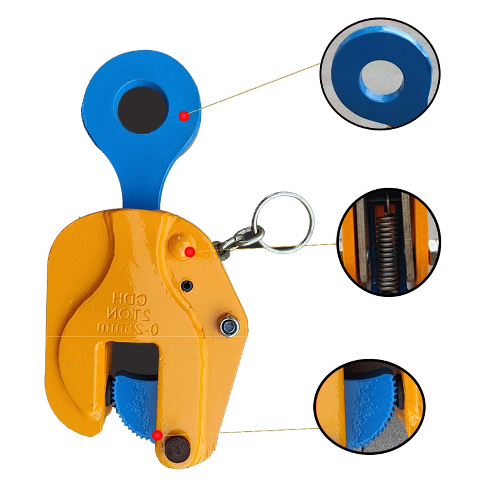 Pinza Per Lamiera Da 1000 Kg - Morsetto Di Sollevamento - Presa 0-20 Mm - Per Lamiere Fino A HRC 37 - Foto 9