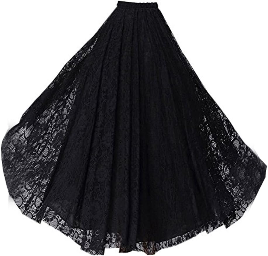 Izacu Flocc® Womens Blending Lace Retro Beach Party Long Maxi Skirt