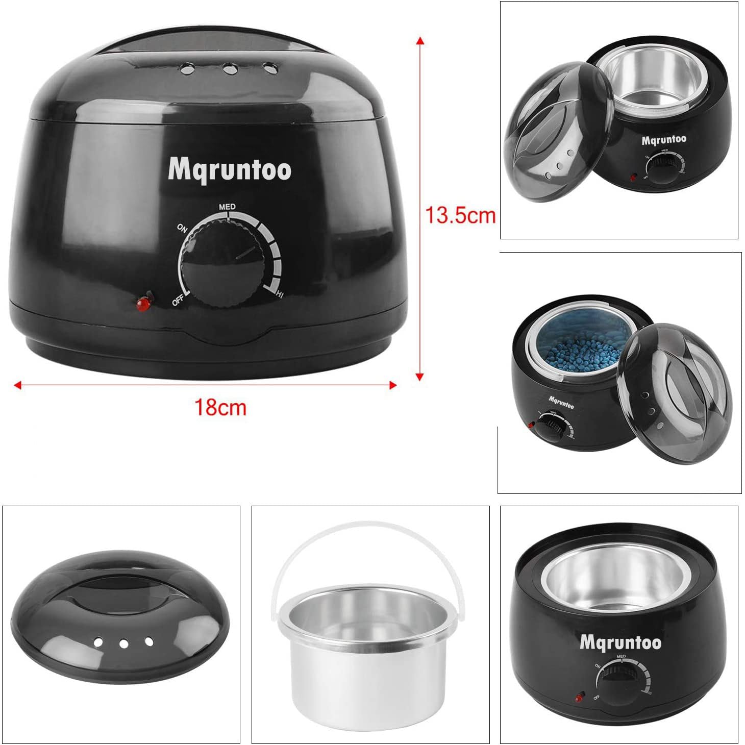 Wachswärmer Wax Warmer Wachs Haarentfernung Elektrischer Wachs Haarentfernung Set Enthaaren Wachsgert Waxheater Waxing Kit mit 4X100g Wachsperlen