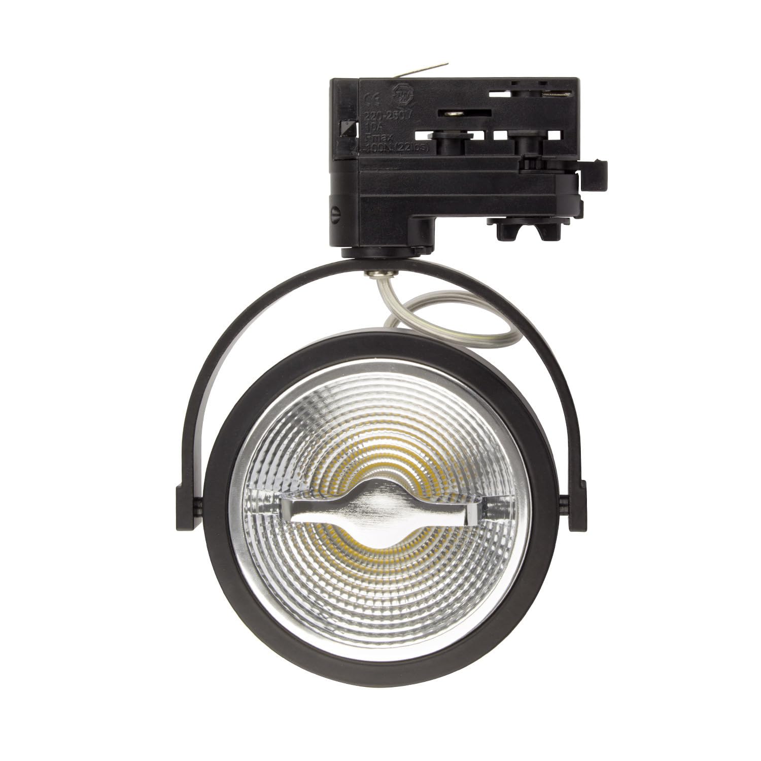 LEDKIA LIGHTING Foco Carril LED Trifásico 15W Regulable CREE AR111 Negro 2700K Blanco Cálido