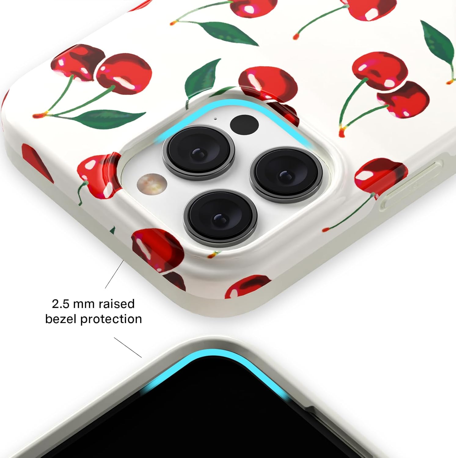 VELVET CAVIAR for iPhone 15 Pro Case Cherry - Compatible with MagSafe - 10ft Drop Tested - Red Cherries