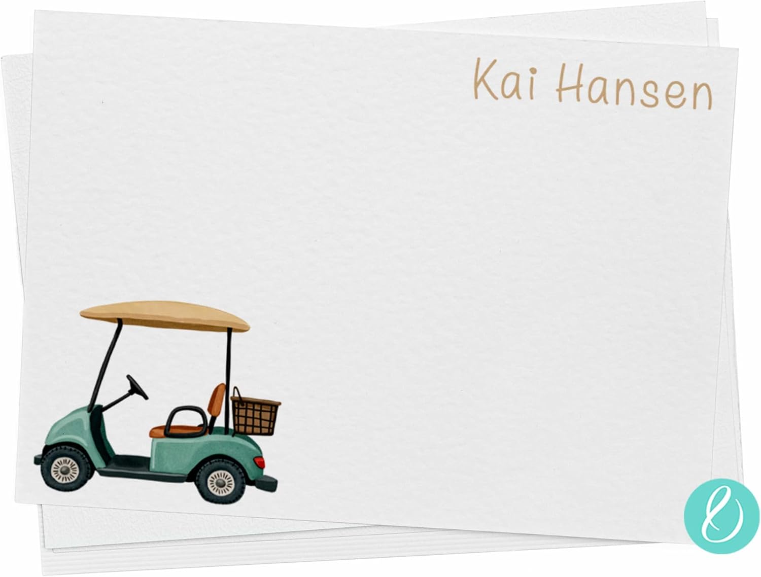 KAI KAI MARKET | Retro Ride 13 Golf Cart | Personalized Stationery | Flat Note Cards and Envelopes | Cars, Trucks, Kids, Adults | Thank You Cards |
