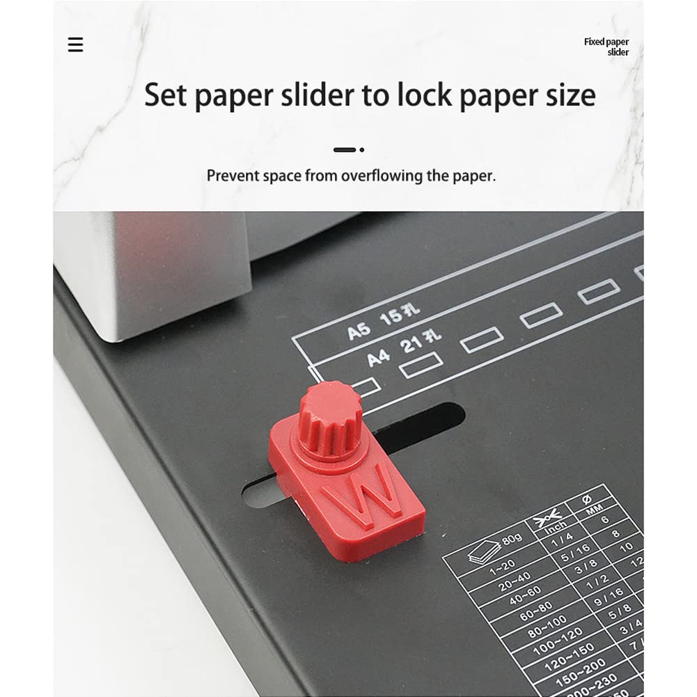 Binding Machine - Raccoglitore a 21 fori, per documenti da ufficio, formato A4, A5, punzonatrice per 450 fogli