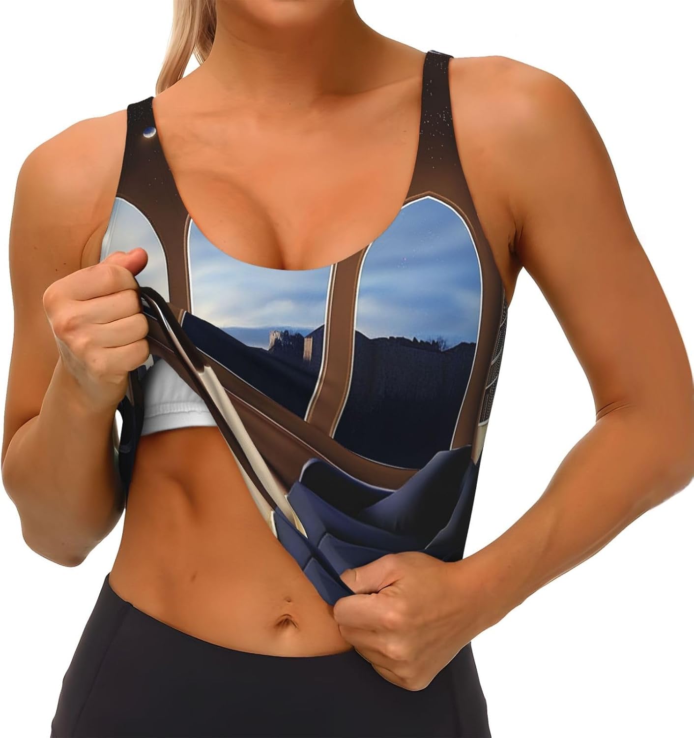Fantasy Art Outside the Window Women's Sports Bras - High Support Workout Tops for Women, Bralettes with Support